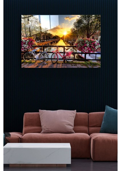 Bisiklet Şehri Hollanda Cam Tablo, Dekoratif Cam Tablo fırsatları