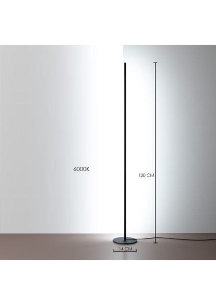 Şık Siyah Dekoratif Köşe Lambader, Ayaklı LED Işık Parlaklığı