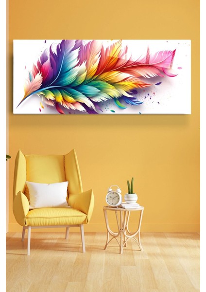 Renkli Tüy Cam Tablo, Dekoratif Cam Tablo