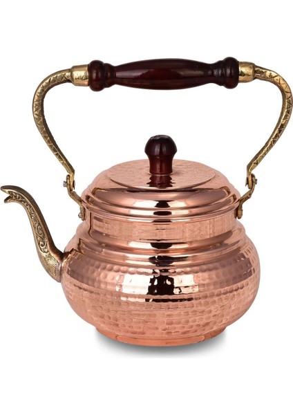 El Dövme Bakır Demlik, Kırmızı, Şık ve Dayanıklı, Zarif Tasarım