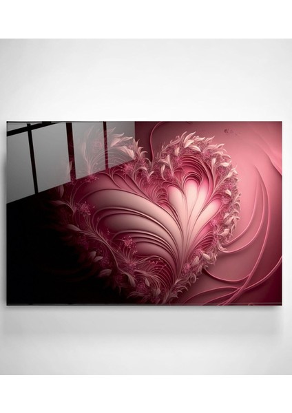 Pembe Kalp Cam Tablo, Dekoratif Cam Tablo fiyatları