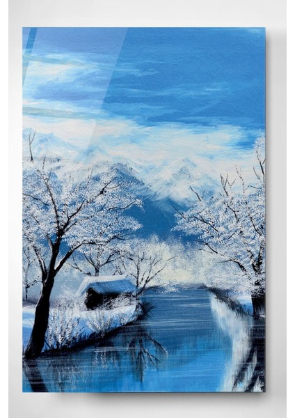 Kar Manzaralı Cam Tablo, Dekoratif Cam Tablo