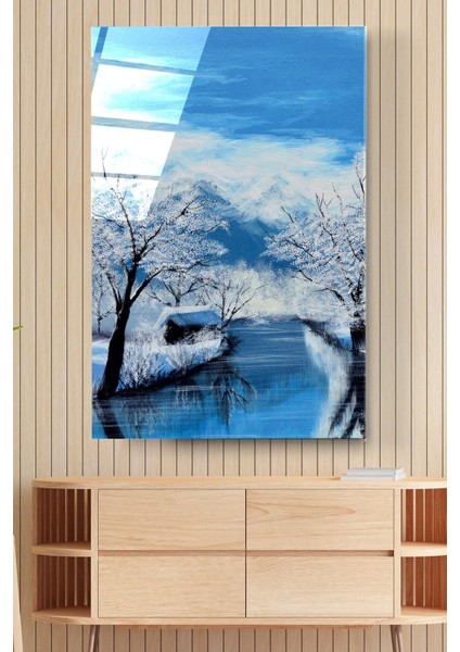 Kar Manzaralı Cam Tablo, Dekoratif Cam Tablo fiyatları