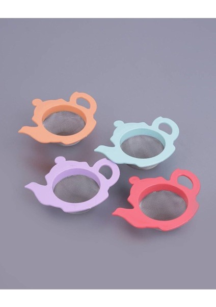 Motifli Pembe Çay Süzgeci Bardak Üstü Bitki Çayı Için Şekilli