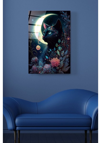 Moon And Cat Cam Tablo, Dekoratif Cam Tablo fırsatları