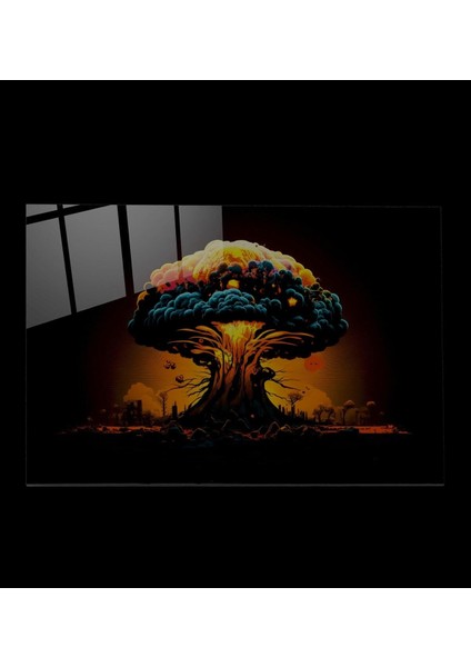 LED Aydınlatmalı Yanardağ Patlaması Cam Tablo, Işıklı Cam Tablo fırsatları