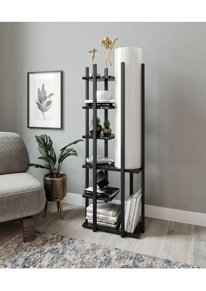 Şık Siyah Kitaplıklı Lambader, Modern ve Zarif Dekorasyon Için Ideal fiyatları