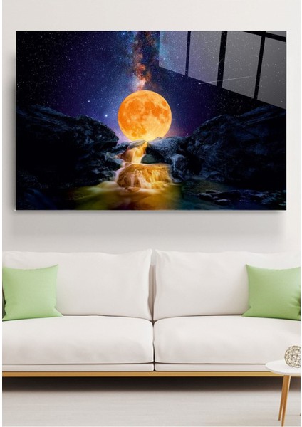 Güneş ve Galaksi Cam Tablo, Dekoratif Cam Tablo