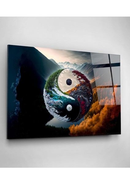 Yin Yang Cam Tablo, Dekoratif Cam Tablo modelleri