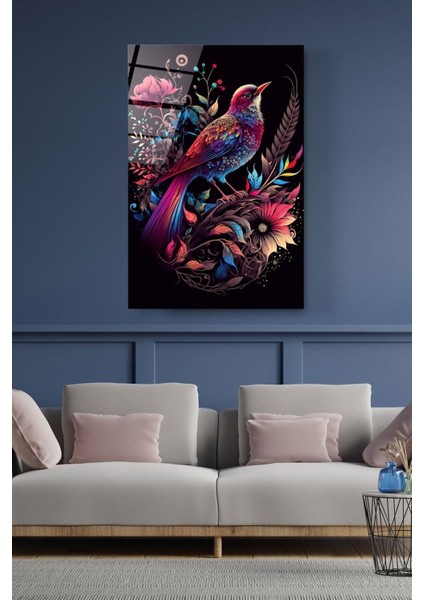 Renkli Kuş Cam Tablo, Dekoratif Cam Tablo fırsatları