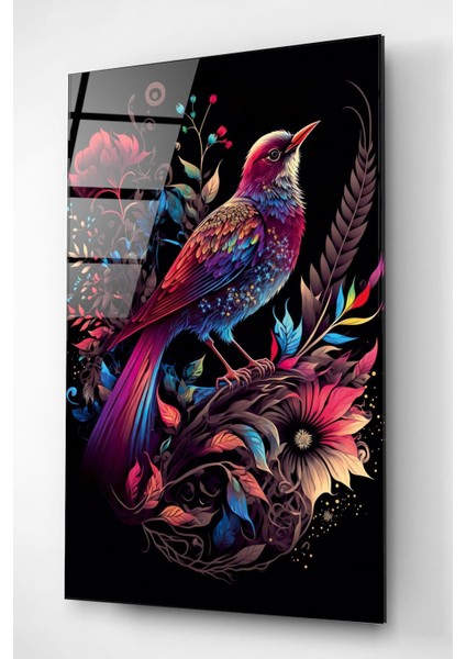 Renkli Kuş Cam Tablo, Dekoratif Cam Tablo indirimleri