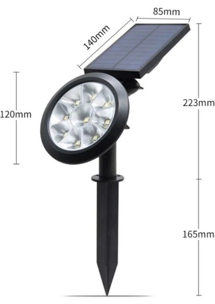 18W Ledli Solar Kazıklı Bahçe Armatürü Yeşil Işık indirimleri