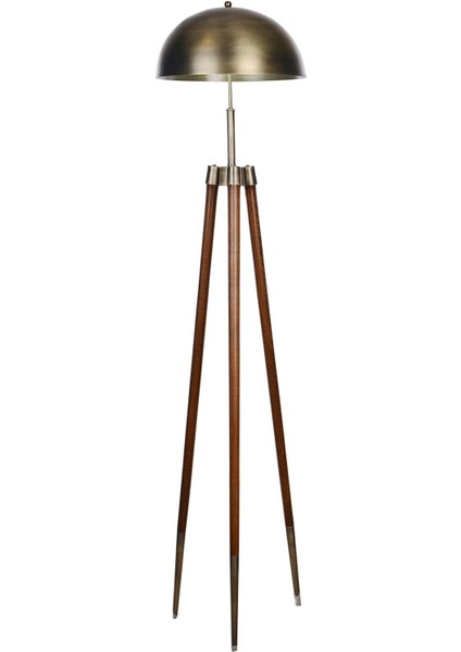 Çok Renkli Ahşap Üç Ayaklı Endüstriyel Tarz Yerden Aydınlatma