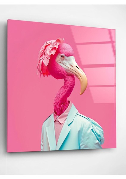 Flamingo Portre Cam Tablo, Dekoratif Cam Tablo fiyatları