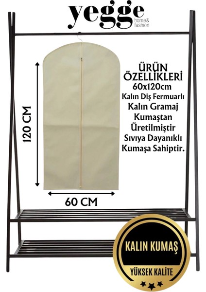 Bej 60X120CM Sıvıya Dayanıklı Kalın Fermuarlı Kılıf, Mont, Elbise, Gamboç