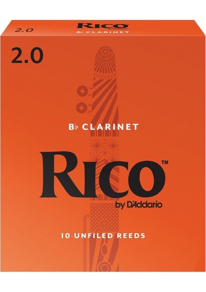 Sib Klarnet Kamışı No:2, D'addario Woodwinds Rico RCA1020, Yüksek Kaliteli Ses.
