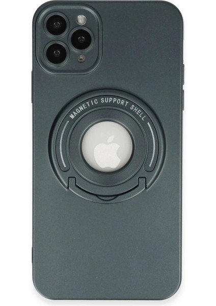 Newface iPhone 11 Pro Max Kılıf Lukka Magneticsafe Kapak - Koyu Yeşil