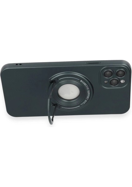 Newface iPhone 11 Pro Max Kılıf Lukka Magneticsafe Kapak - Koyu Yeşil modelleri