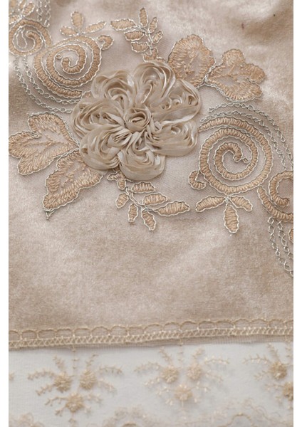 Kadife Bohça, Fransız Dantelli, Vizon, Şık ve Zarif Ev Dekorasyon Aksesuarı fiyatları