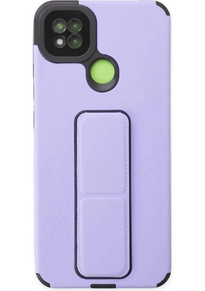 Newface Xiaomi Redmi 9c Kılıf Mega Standlı Silikon - Lila