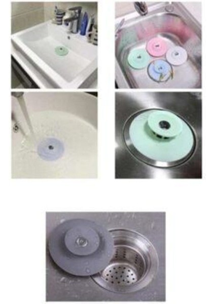 Pembe Lavabo Evye Tıkacı, Tıpa, Süzgeç, Bas-Kapa, Pratik Kullanım