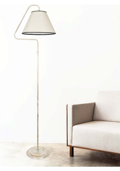 Şapkalı Tek Ayaklı Üçgen Lambader, Krem ve Sarı Patine, Şık ve Modern Tasarım modelleri