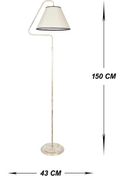 Şapkalı Tek Ayaklı Üçgen Lambader, Krem ve Sarı Patine, Şık ve Modern Tasarım fırsatları