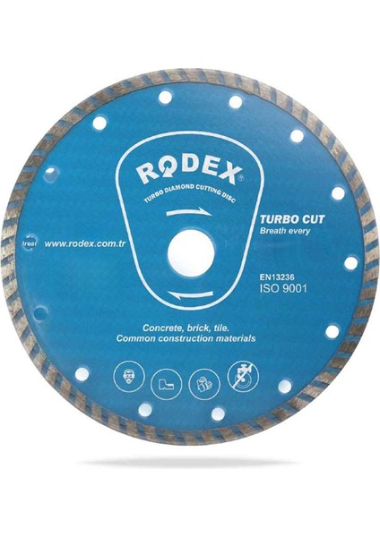 Ultra Slim Turbo Elmas Testere Diski, Tuğla, Granit ve Mermer Kesim Için 180 mm modelleri