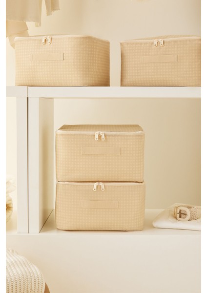 Küçük Boy Bej Pötikare Baza Altı Valiz Düzenleyici Hurç 30X22X18 modelleri