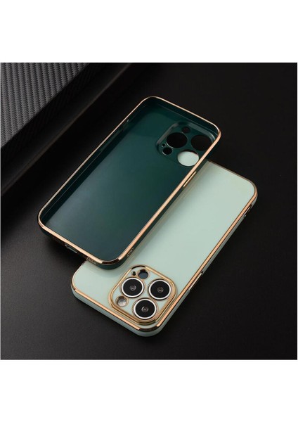 Apple Iphone 12 Pro Uyumlu Kılıf Golden Silikon Kılıf Petrol Mavisi modelleri