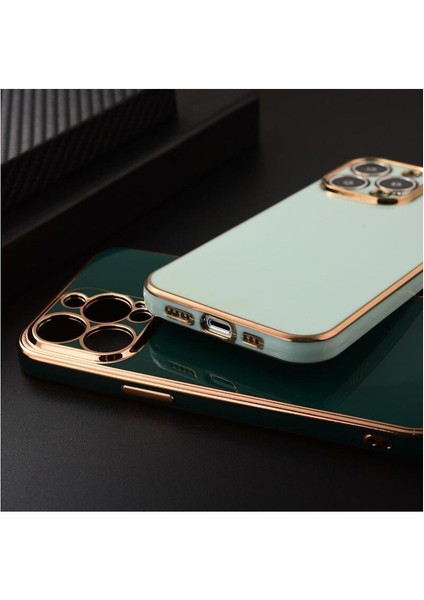 Apple Iphone 12 Pro Uyumlu Kılıf Golden Silikon Kılıf Petrol Mavisi indirimleri
