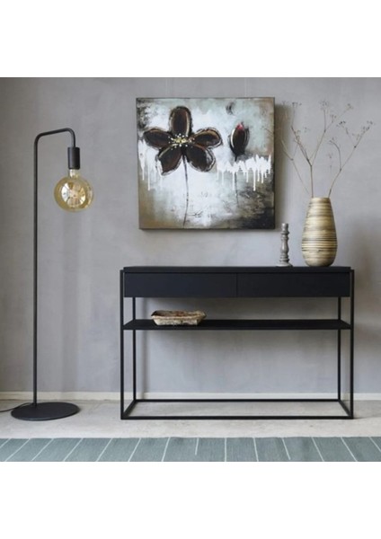 Rustik Siyah Lambader, Salon, Çalışma ve Yatak Odası Için Köşe Yerden Aydınlatma