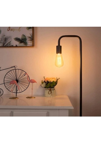 Rustik Siyah Lambader, Salon, Çalışma ve Yatak Odası Için Köşe Yerden Aydınlatma modelleri