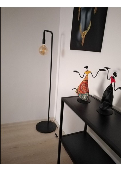 Rustik Siyah Lambader, Salon, Çalışma ve Yatak Odası Için Köşe Yerden Aydınlatma fırsatları