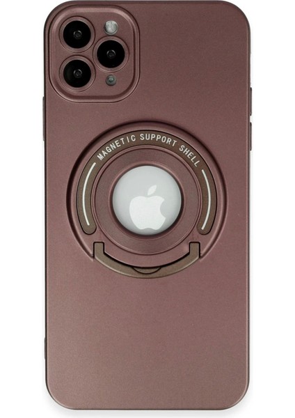 Newface iPhone 11 Pro Max Kılıf Lukka Magneticsafe Kapak - Kahverengi
