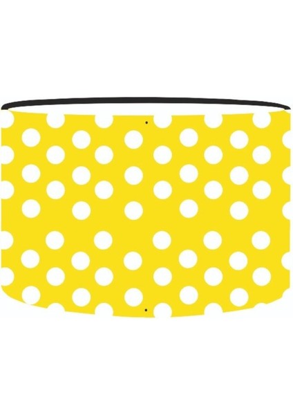Pratik Yedek Lambader Başlığı Sarı ve Beyaz Puantiyeli Kumaş, Şık ve Kullanışlı Tasarım
