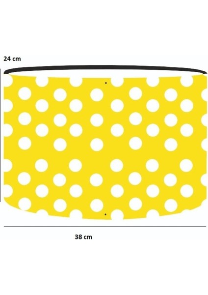 Pratik Yedek Lambader Başlığı Sarı ve Beyaz Puantiyeli Kumaş, Şık ve Kullanışlı Tasarım fiyatları
