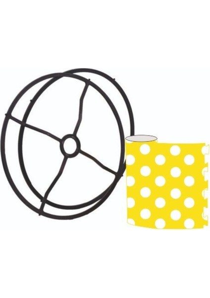 Pratik Yedek Lambader Başlığı Sarı ve Beyaz Puantiyeli Kumaş, Şık ve Kullanışlı Tasarım modelleri