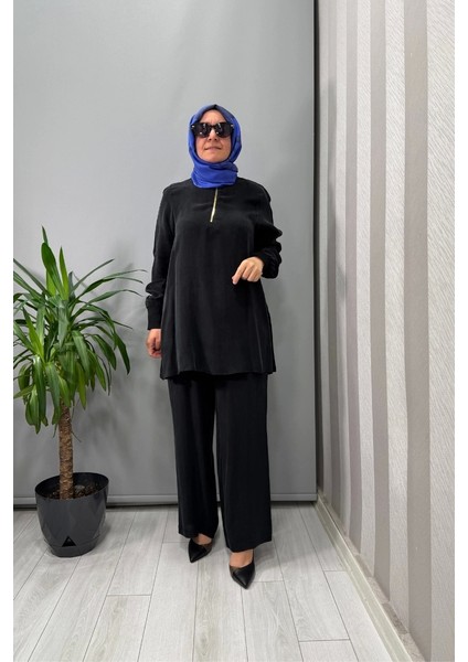 Beli Lastikli Bol Paça Cupro Pantolon Siyah T25Y-7007 fiyatları