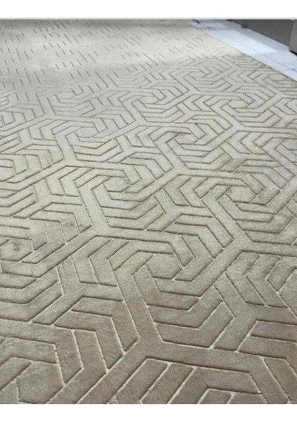 Jel Kaymaz Taban Kesme Halı Yolluk Gold Zikzaklı Makinede Yıkanabilir modelleri