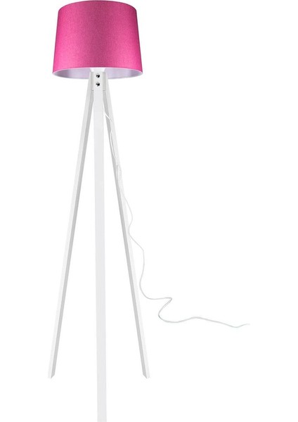 Ahşap Üç Ayaklı Lambader Beyaz Veya Pembe Renk Seçenekleri