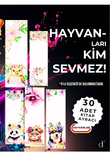 30'lu Kitap Ayracı Seti - Hayvanlar