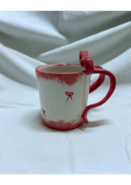 Arche Ceramic El Yapımı Seramik Kupa - Kurdele - Pembe - Tekli modelleri