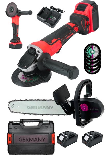 Gelişmiş Şarjlı Taşlama Makinesi Seti 36V, 5 Taş ve Testere Aparatı