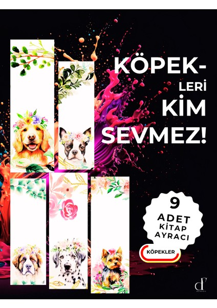 9'lu Kitap Ayracı Seti - Köpekler