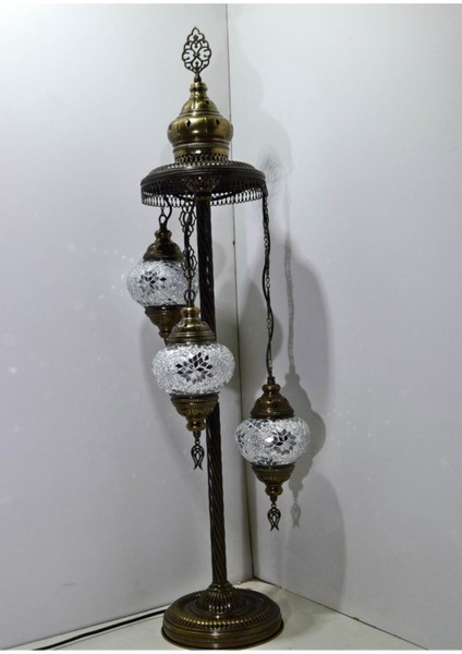 Şık Mozaik Lambader 3’lü Otantik ve Dekoratif Köşe Gece Lambası Siyah fiyatları