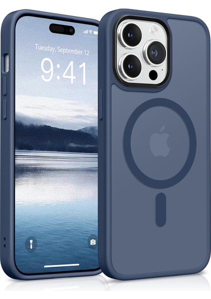 iPhone 14 Pro Uyumlu Kamera Korumalı Magsafe Wireless Şarj Özellikli Mat Silikon Kılıf