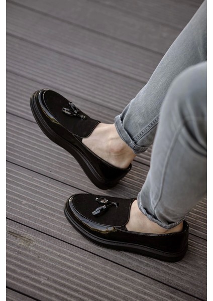 MD002 Rst Loafer Verniciata Erkek Ayakkabı Sıyah modelleri
