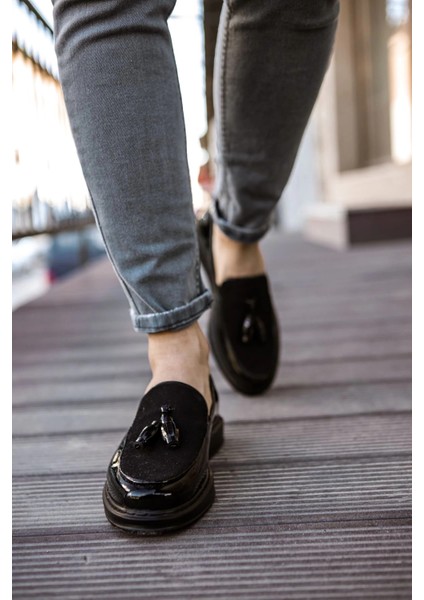 MD002 Rst Loafer Verniciata Erkek Ayakkabı Sıyah indirimleri