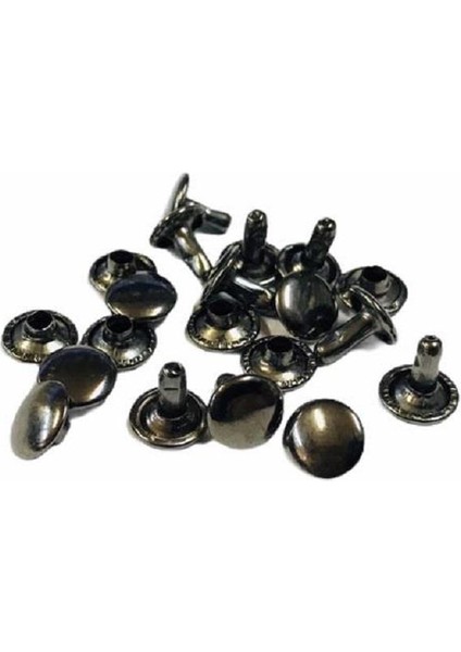 Toptan Perçin 33,5no Iki Taraf Kafa 2000 Adet (Leathercraft, Deri Hobi) Siyah Nikel